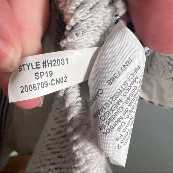 J. Crew Beach Cover up Poncho Blue Beige Stripes XS/S - Picture 12 of 12